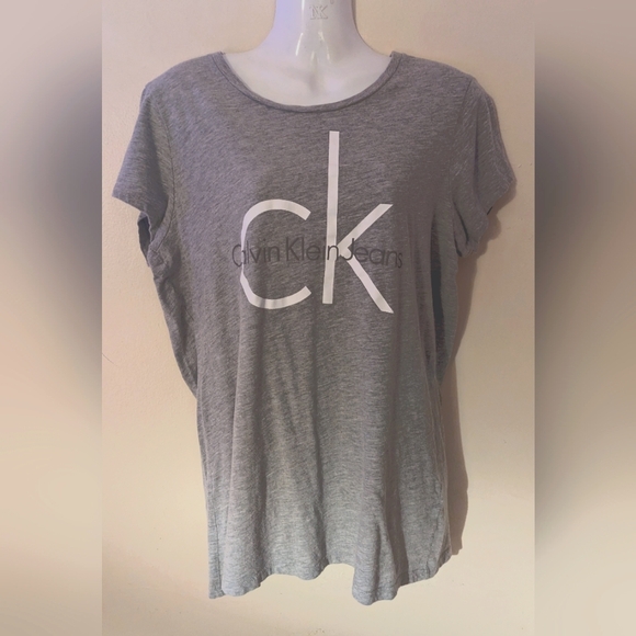 Calvin Klein baby doll t-shirt grey women's small - Picture 1 of 6
